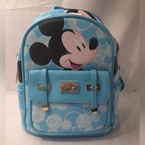 NEW Wandapop Disney Mickey Mouse Vegan Leather  Backpack Baby Blue NWT